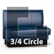 JustChair JBSB-USP-TQ-42-GR2 3/4 Circle Corner Booth, Channel Back, Upholstered Seat, 42" Height 1 image