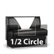JustChair JBSB-UVB-HC-36-GR2 1/2 Circle Corner Booth, V Shape Back, Upholstered Seat, 36" Height 1 image