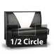 JustChair JBSB-UVB-HC-42-GR3 1/2 Circle Corner Booth, V Shape Back, Upholstered Seat, 42" Height 1 image