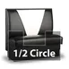 JustChair JBSB-UVB-HC-48-GR1/COM 1/2 Circle Corner Booth, V Shape Back, Upholstered Seat, 48" Height 1 image