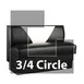 JustChair JBSB-UVB-TQ-36-GR2 3/4 Circle Corner Booth, V Shape Back, Upholstered Seat, 36" Height 1 image