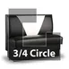 JustChair JBSB-UVB-TQ-42-GR3 3/4 Circle Corner Booth, V Shape Back, Upholstered Seat, 42" Height 1 image