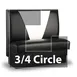 JustChair JBSB-UVB-TQ-48-GR1/COM 3/4 Circle Corner Booth, V Shape Back, Upholstered Seat, 48" Height 1 image