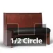 JustChair JBSB-WBBO-HC-36-GR1/COM 1/2 Circle Banquette Bench, Vertical Beadboard Back, Removable Seat, 36" Height 1 image