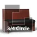 JustChair JBSB-WBBO-TQ-36-GR1/COM 3/4 Circle Banquette Bench, Vertical Beadboard Back, Removable Seat, 36" Height 1 image