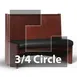 JustChair JBSB-WBBO-TQ-42-GR1/COM 3/4 Circle Banquette Bench, Vertical Beadboard Back, Removable Seat, 42" Height 1 image