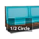 JustChair JBSB-WCP-HC-42-GR1/COM 1/2 Circle Banquette Bench, Horizontal Beadboard Back, Upholstered Seat, 42" Height 1 image