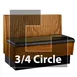 JustChair JBSB-WCP-TQ-36-GR1/COM 3/4 Circle Banquette Bench, Horizontal Beadboard Back, Upholstered Seat, 36" Height 1 image