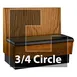 JustChair JBSB-WCP-TQ-42-GR3 3/4 Circle Banquette Bench, Horizontal Beadboard Back, Upholstered Seat, 42" Height 1 image