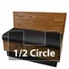 JustChair JBSB-WPF-HC-36-GR3 1/2 Circle Banquette Bench, Beadboard Back, Removable Seat, 36" Height 1 image