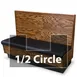 JustChair JBSB-WPF-HC-42-GR2 1/2 Circle Banquette Bench, Beadboard Back, Removable Seat, 42" Height 1 image