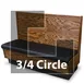 JustChair JBSB-WPF-TQ-42-GR1/COM 3/4 Circle Banquette Bench, Beadboard Back, Removable Seat, 42" Height 1 image