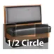 JustChair JBSB-WSS-HC-42-GR3 1/2 Circle Banquette Bench, Plain Back, Removable Seat, 42" Height 1 image