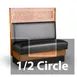 JustChair JBSB-WSS-HC-48-GR2 1/2 Circle Banquette Bench, Plain Back, Removable Seat, 48" Height 1 image