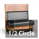 JustChair JBSB-WSS-SBT-HC-54-GR3 1/2 Circle Banquette Bench, Button Tufted Back, Removable Seat, 54" Height 1 image