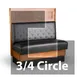 JustChair JBSB-WSS-SBT-TQ-48-GR3 3/4 Circle Banquette Bench, Button Tufted Back, Removable Seat, 48" Height 1 image