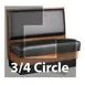 JustChair JBSB-WSS-TQ-42-GR1/COM 3/4 Circle Banquette Bench, Plain Back, Removable Seat, 42" Height 1 image