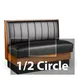 JustChair JBSB-WSS-UCH-HC-36-GR2 1/2 Circle Banquette Bench, Vertical Channel Back, Removable Seat, 36" Height 1 image