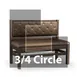 JustChair JBSB-WT-SBT-TQ-36-GR2 3/4 Circle Banquette Bench, Button Tufted Back, Upholstered Seat, 36" Height 1 image