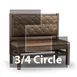 JustChair JBSB-WT-SBT-TQ-42-GR3 3/4 Circle Banquette Bench, Button Tufted Back, Upholstered Seat, 42" Height 1 image