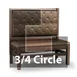 JustChair JBSB-WT-SBT-TQ-48-GR2 3/4 Circle Banquette Bench, Button Tufted Back, Upholstered Seat, 48" Height 1 image