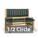 JustChair JBSB-WT-UCH-HC-36-GR3 1/2 Circle Banquette Bench, Vertical Channel Back, Upholstered Seat, 36" Height 1 image
