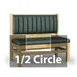 JustChair JBSB-WT-UCH-HC-42-GR2 1/2 Circle Banquette Bench, Vertical Channel Back, Upholstered Seat, 42" Height 1 image