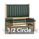 JustChair JBSB-WT-UCH-HC-48-GR3 1/2 Circle Banquette Bench, Vertical Channel Back, Upholstered Seat, 48" Height 1 image