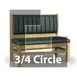 JustChair JBSB-WT-UCH-TQ-42-GR3 3/4 Circle Banquette Bench, Vertical Channel Back, Upholstered Seat, 42" Height 1 image