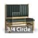 JustChair JBSB-WT-UCH-TQ-48-GR1/COM 3/4 Circle Banquette Bench, Vertical Channel Back, Upholstered Seat, 48" Height 1 image