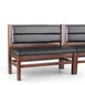JustChair JBSB-WT-UHC-36-GR3 Banquette Bench, Horizontal Channel Back, Upholstered Seat, 36" Height 1 image
