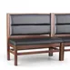 JustChair JBSB-WT-UHC-42-GR2 Banquette Bench, Horizontal Channel Back, Upholstered Seat, 42" Height 1 image