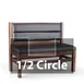 JustChair JBSB-WT-UHC-HC-36-GR3 1/2 Circle Banquette Bench, Horizontal Channel Back, Upholstered Seat, 36" Height 1 image