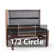 JustChair JBSB-WT-UHC-HC-42-GR1/COM 1/2 Circle Banquette Bench, Horizontal Channel Back, Upholstered Seat, 42" Height 1 image