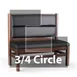 JustChair JBSB-WT-UHC-TQ-42-GR1/COM 3/4 Circle Banquette Bench, Horizontal Channel Back, Upholstered Seat, 42" Height 1 image