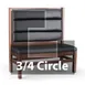 JustChair JBSB-WT-UHC-TQ-48-GR3 3/4 Circle Banquette Bench, Horizontal Channel Back, Upholstered Seat, 48" Height 1 image