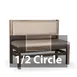 JustChair JBSB-WT-UPL-HC-36-GR3 1/2 Circle Banquette Bench, Plain Back, Upholstered Seat, 36" Height 1 image