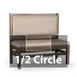JustChair JBSB-WT-UPL-HC-42-GR3 1/2 Circle Banquette Bench, Plain Back, Upholstered Seat, 42" Height 1 image