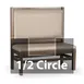 JustChair JBSB-WT-UPL-HC-48-GR3 1/2 Circle Banquette Bench, Plain Back, Upholstered Seat, 48" Height 1 image
