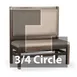 JustChair JBSB-WT-UPL-TQ-48-GR3 3/4 Circle Banquette Bench, Plain Back, Upholstered Seat, 48" Height 1 image