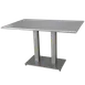 JustChair JTMO-GREY-2432 24x32 Rectangular Dining Height Outdoor Table, Silver-Grey Aluminum Slatted Top, Welded Square Base 1 image