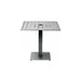 JustChair JTMO-GREY-3232 32x32 Square Dining Height Outdoor Table, Silver-Grey Aluminum Slatted Top, Welded Aluminum Base 1 image