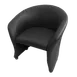 JustChair LA556-BLK Black Vinyl Lounge Arm Chair with Curved Wrap Around Upholstered Back and Metal Frame 1 image