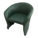 JustChair LA556-COM Lounge Arm Chair, Curved Wrap Around Upholstered Back, Upholstered Seat, Metal Frame, Black Wheel Casters 1 image