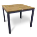 JustChair PW806TT-3636 36x36 Dining Height Outdoor Table, Teak Oil Perma-Wood Top, Dark Gray Aluminum Base 1 image