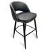JustChair U12830-GR1 Hospitality Bar Stool, Upholstered Back, 2.5" Padded Seat, Black Steel Frame, Grade 1 1 image