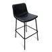 JustChair U31130-COM Bar Stool – Upholstered Bucket Seat, Black Frame, German Beech Legs, Armless, Plain Back 1 image