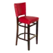 JustChair W31330-GR1 Bar Stool – Upholstered Flared Pullover Back & Seat, German Beech Wood Frame, Foot Rest 1 image