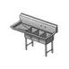 Klinger's Trading CON3DL 44" Three Compartment Sink, 10"W x 14"L Bowl With Left-Hand Drainboard 1 image