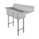 Klinger's Trading CON3DR 44" Three Compartment Sink, 10"W x 14"L Bowl With Right-Hand Drainboard 1 image